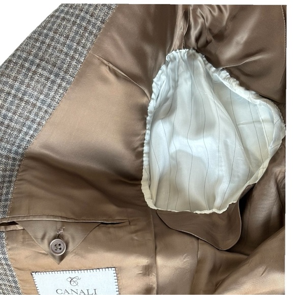 Canali Lightweight European silk/wool blend plaid check blazer | 58R IT (US 48R) - Picture 12 of 16